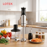 Mixeur plongeant portatif 1200W avec accessoires : Lame en acier inoxydable avec mixeur plongeant 7 en 1