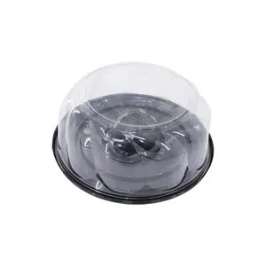 Boîte à gâteau ronde en plastique PET, dôme pour emballage, aliments, dessert, plateau à pâtisserie