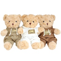 Jouet en peluche classique en coton PP 30 cm Ours en peluche avec t-shirt blanc Logo personnalisé pour souvenirs d'entreprise