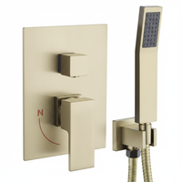 Ensemble de douche mural thermostatique de luxe en laiton, moderne, à poignée unique, avec mitigeur encastré, jet de pluie et jet doux en forme de fleur, valve en céramique