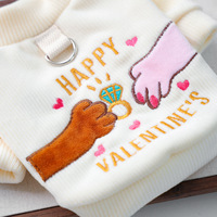 PETCIRCLE Polyester huisdierkleding voor kleine honden/puppy's Leuke herfst/winter warme tops Valentijnsdag shirts met ronde hals