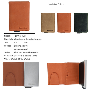 Premium Leather <b>RFID</b>-<b>Blocking</b> Anti-Theft Short <b>Wallet</b> Nylon Lining Unisex Business Card Holder - Product Image 4