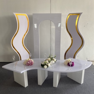 PVC <strong>White</strong> Plastic Kids <strong>Table</strong> Party Event Decoration Luxury Circle <strong>Round</strong> Wedding Cake <strong>Table</strong> Kids Wedding Party <strong>Table</strong> for Event - Product Image 1