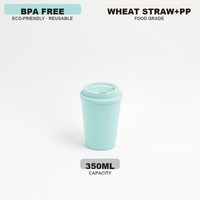 Gobelet de voyage réutilisable en paille de blé et fibre de bambou écologique avec couvercle en dôme, sans BPA, biodégradable, logo personnalisé