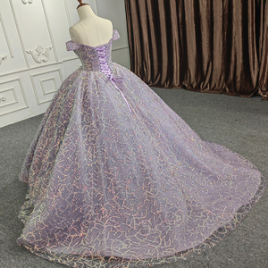 Off Shoulder Sweetheart Sequined <b>Tulle</b> <b>Plus</b> <b>Size</b> Evening <b>Dress</b> Jancember 9944-1 - Product Image 5
