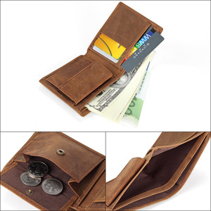 Cartera de Cuero Genuino de Vaca para Hombre de la Fábrica de Cuero Andong, con Bloqueo RFID, Estilo Retro, con Clip para Tarjetas - Product Image 5