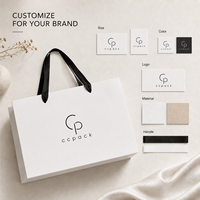 Sacs en papier pour salons de beauté, papier couché blanc 3 mm avec poignées en ruban, emballage personnalisé avec logo pour marques de soins personnels et spas, vente en gros
