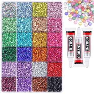 Kit <span class=keywords><strong>de</strong></span> 40 grifos <span class=keywords><strong>de</strong></span> resina planos <span class=keywords><strong>de</strong></span> 3 mm con parte trasera plana, diamantes <span class=keywords><strong>de</strong></span> imitación AB, <span class=keywords><strong>en</strong></span> caja, para pintura DIY, carcasas <span class=keywords><strong>de</strong></span> teléfono móvil y ropa - Product Image 5