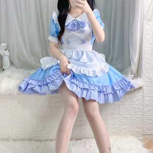 Robe Lolita bleue et blanche, tenue de demoiselle d'honneur, Costume Anime pour femmes, robe de Cosplay, taille adulte, taille unique - Product Image 2