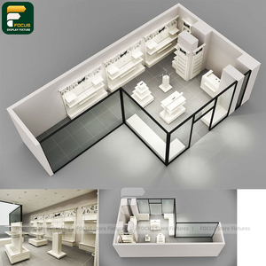 Présentoir de Magasin de Vêtements Haut de Gamme, Meuble de Boutique, Étagère Murale, Comptoir de Caisse, Luminaire Miroir - Product Image 5