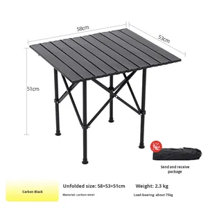 Custom Outdoor <b>Round</b> <b>Folding</b> <b>Table</b> for Picnic BBQ Camping With Aluminum Frame Carbon Steel Material Outdoor Furniture <b>Table</b> - Product Image 6