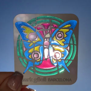 Segnalibro personalizzato in vetro colorato-nome/Logo personalizzato, stile finestra colorata in metallo smalto chiesa, accessorio di lettura - Product Image 3