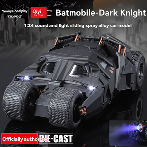 Modello di auto 1:24 con licenza Dark Knight Man in lega modello di auto di simulazione auto con suono e luce da collezione in metallo modellino di veicolo - Product Image 2