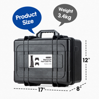 Boîte de rangement portable en PP à coque rigide, étanche, pour accessoires de jeu vidéo PS5, 46x23x35cm