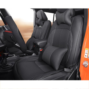 เบาะหนังหุ้มเบาะรถยนต์ทำจากเส้นใยที่ทนทานสำหรับรถ <span class=keywords><strong>JEEP</strong></span> <span class=keywords><strong>Wrangler</strong></span> <span class=keywords><strong>JL</strong></span> 2018 2019 <span class=keywords><strong>2022</strong></span> 2023 2024ซาฮารารูบิคอน - Product Image 1