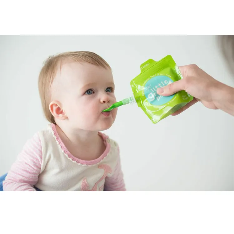 Ensemble de 50 sachets réutilisables pour aliments pour bébés, cuisine, yaourt, fruits, yaourt, personnalisé