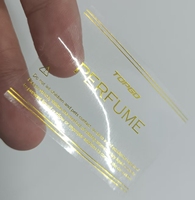 Autocollant personnalisé en feuille d'or PET, impression de codes-barres, étiquette en feuille d'or imperméable, étiquette de bouteille de parfum, estampage à chaud de qualité supérieure