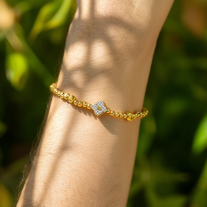 Fashion <b>Beaded</b> <b>Bracelet</b> 316L Stainless Steel PVD Gold Plating Sustainable Resistant Jewelry for Women and <b>Men</b> - Product Image 3