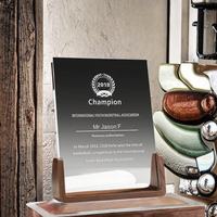 Trophée et plaque en cristal de haute qualité Honor, en bois massif, avec gravure gratuite