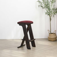 Tabouret de bar en bois massif, style nordique minimaliste, contemporain, écologique, durable, robuste, pour café et salle à manger