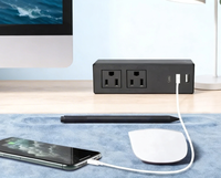 Multiprise flexible amovible avec 3 prises CA, 2 ports USB, câble de 1 m, matériau PC ignifuge, prise US, pour bureau et domicile