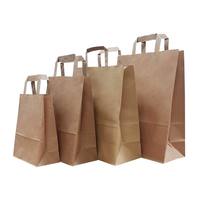 Sacs Personnalisés en Papier Kraft Marron, Compostables, avec Poignée Plate, Vente en Gros