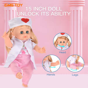 गर्म बिक्री करने वाले बच्चों की प्लास्टिक की गुड़िया बच्चों के लिए नर्स डॉक्टर के खिलौने गा सकते हैं और अनुकरण कर सकते हैं - Product Image 5