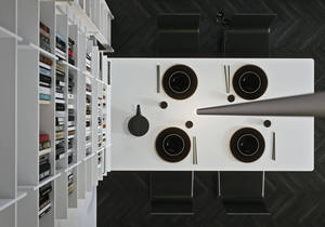 JINGSHUN Muebles de Alta Gama Estilo Italiano, Gabinetes de Cocina Blancos de Madera con Puerta de Vidrio, Comedor, Almacenamiento <span class=keywords><strong>para</strong></span> el Hogar a Medida ENF - Product Image 3