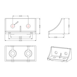 Chine fournisseur 1235 50*100mm support à angle droit matériel cadre support <span class=keywords><strong>d</strong></span>'angle en métal pour les fixations 4590 4080 3060 2040 2550 - Product Image 3