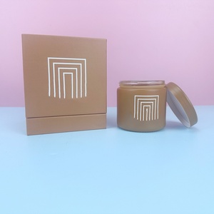 Customized 20g Colored Cosmetic Container Body Butter Scrub 1oz 30ml Matte Glass Cream Jar with Lid and Yellow <b>Paper</b> <b>Box</b> - Product Image 4