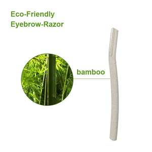 Maquinilla de afeitar biodegradable ecológica para mujer, recortadora de vello facial y cejas de paja de trigo - Product Image 2