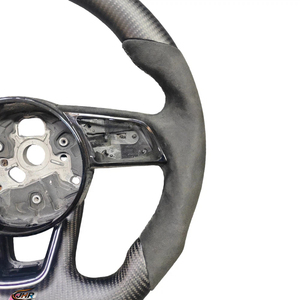 Volant en cuir fibre de carbone mat avec grip pour <span class=keywords><strong>Audi</strong></span> B9 A4 <span class=keywords><strong>A5</strong></span> TT - Compatible OEM, personnalisable, <span class=keywords><strong>sport</strong></span> - Product Image 5