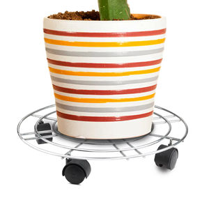 HJ001 Herramientas de jardín <span class=keywords><strong>Macetas</strong></span> de metal Bases de <span class=keywords><strong>macetas</strong></span> Carros de rodillos Bandejas móviles <span class=keywords><strong>con</strong></span> <span class=keywords><strong>ruedas</strong></span> giratorias - Product Image 2