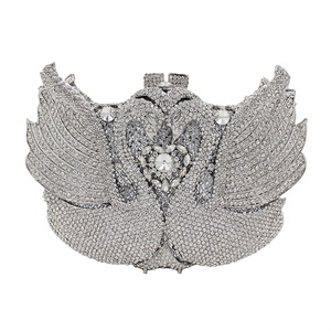 Bolso de Noche Romántico con Cristales de Cisne, Elegante Cartera de Mano con Pedrería para Boda, Bolso Brillante para Citas para Mujer - Product Image 2