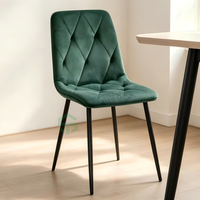 Chaises de salle à manger en velours à dossier haut avec structure en métal, idéales pour les salles à manger et les salons – Nouveauté usine, vente chaude