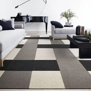 Commercial Luxury 50x50 Office Floor Carpet Tiles Nylon 60x60 Square with PVC Rubber Back 50x50 Square Office Carpet Tiles