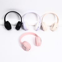 Casque de jeu pliable sur l'oreille BT écouteurs stéréo sans fil ANC pas de casque de sport antibruit lumières LED