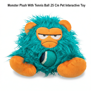 Peluche de monstruo con pelota de tenis de 25 cm, juguete interactivo para mascotas - Product Image 2