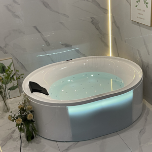 Oliver forme grand bain à remous <span class=keywords><strong>massage</strong></span> <span class=keywords><strong>spa</strong></span> baignoire <span class=keywords><strong>couple</strong></span> yacuzzier intérieur hôtel trempage baignoire extérieur pur acrylique bulle éclairage - Product Image 6