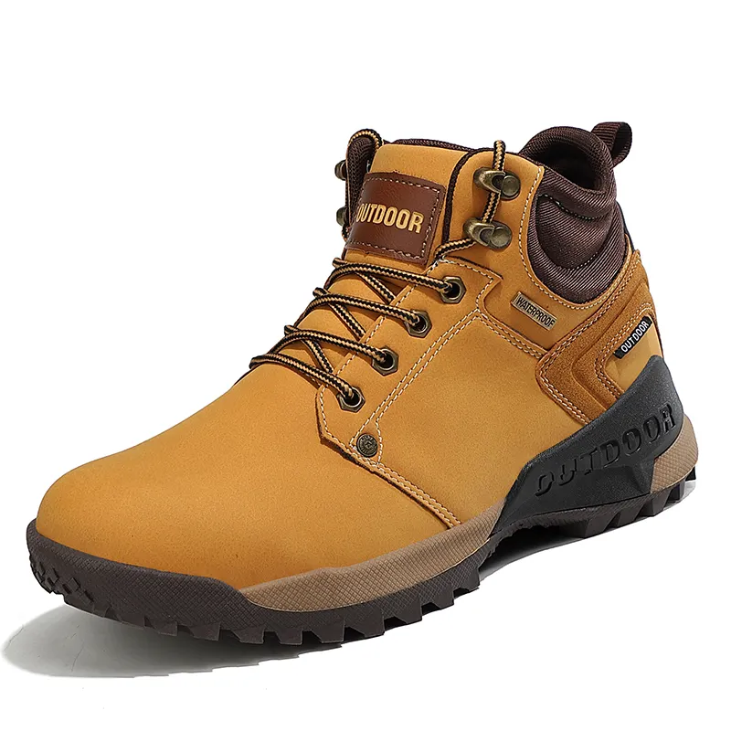 Great Quality Men's Outdoor Fashionable Hiking shoes Embossed PU boots ZJ805
