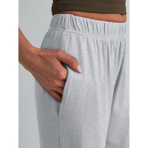 Moda 2025 otoño moda reina mujer cintura media pierna ancha pantalones de chándal cómodos holgados Flowy acanalado pijama pantalones trajes para salón - Product Image 5