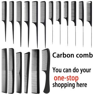 Pettine dei capelli della coda del ratto del perno del barbiere della fibra del carbonio del salone di calore all'ingrosso di alta qualità - Product Image 6