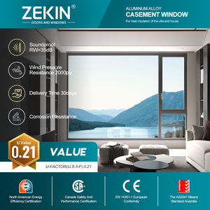 Ventana Abatible de Aluminio Comercial Personalizada, Certificada por NFRC, con Rotura de Puente Térmico, Insonorizada, con Doble Vidrio Templado - Product Image 1
