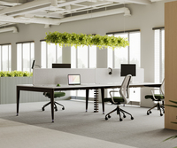 Système de bureau moderne double face en aluminium OMNI avec bancs à dossier ergonomique et poutre centrale – Mobilier de bureau modulaire