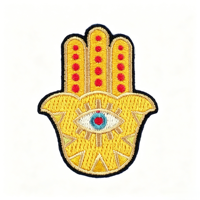 Patch brodé Main de Hamsa et Œil protecteur, Applique amulette porte-bonheur bohème pour veste, chapeau, sac à dos, vêtements ethniques spirituels