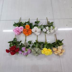 7 têtes de fleurs artificielles en soie oeillet <span class=keywords><strong>neuf</strong></span> couleurs pour le décor de table des occasions du nouvel an chinois - Product Image 1
