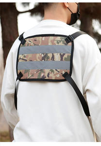 Veste de course nocturne unisexe en gros, nouvelle couleur unie, réfléchissante, détachable, sac de poitrine portable, poche en maille, sacs pour hommes - Product Image 6