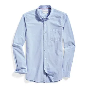 Casual Cotton Blue Regular Fit Men Oxford Cotton Shirt