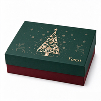 Boîte cadeau de Noël personnalisée en carton avec couvercle pour coffrets de fêtes, emballage Forest Packing