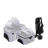 Poussette double pour animaux de compagnie à 4 roues, poussette de voyage pour chat, poussette pour chien, sac de voyage pour chien détachable, portable et pliable